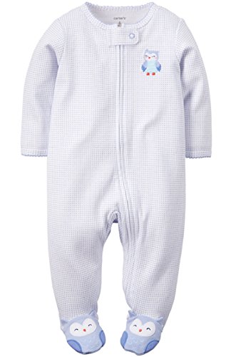 Carters Baby Girls Cotton Sleep & Play (9 Months, Blue Owl)