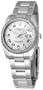 Rolex Date Silver Roman Dial Engine Turned Bezel Mens Watch 115210SRO