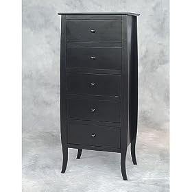 Contempo Bedroom Black Wide 5 Drawer Chest by SmartBargains