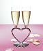 Silver Plated Interlocking Heart Stems with Glass Flutes