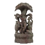 Stone Carving Lord Krishna Figurine (sos383)