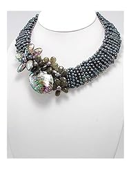 Flower Abalone Necklace In Sterling Silver