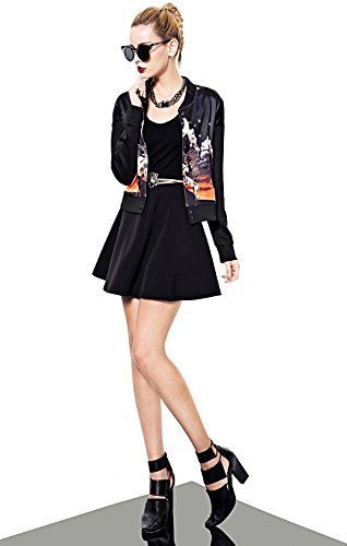 ブルゾン ジャケット アニマルプリント アニマル コート アウター セーター ワイルド セクシー フレア ２次会 エレガンス 花柄 美脚 デート パーティ 秋物 冬物 可愛いスカーフ付き R222