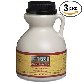 Brown Family Farm Pure Vermont Maple Syrup, 8-Ounce Jugs (Pack of 3)