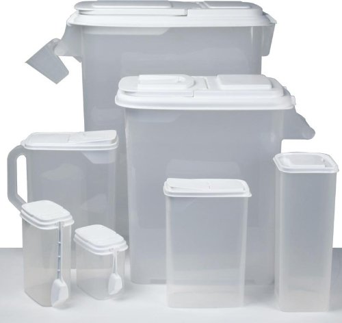 Buddeez 07201W 7-Piece Transparent Plastic Food Storage Set