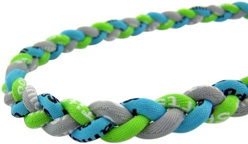 Titanium Tornado Sports Necklace Braided Three Rope Chain for Men Women Athlete (Baby Blue / Gray / Lime)