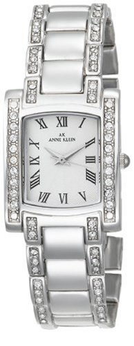 AK Anne Klein Women\'s 10-7127SVSV Swarovski® Crystal Accented Silver-Tone Watch