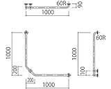 補助手摺（樹脂被覆付） 標準取付タイプ（B・D・G）左勝手ベージュ SK-297RJ-1000x1000　　新協和
