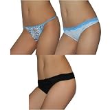 3 PACK: Ladies Sexy Intimate G-String Thong Panties - L / 7
