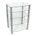 Walker Edison Everest Multilevel Component Stand, Clear/Silver