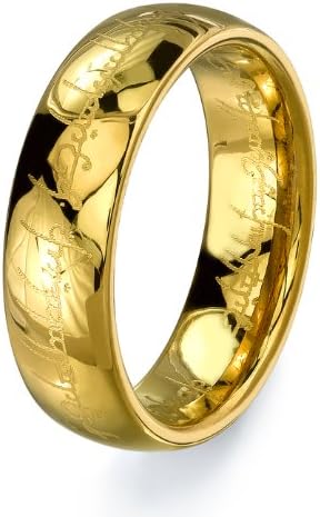 High End Lord of the Rings 8mm Gold Color Tungsten Carbide Ring Mens Wedding Band - HIGH QUALITY Mens The One Ring
