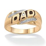 Men's Diamond Accent Dad Ring 18k Gold Over Sterling Silver