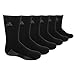 adidas Kids-Boy's/Girl's Cushioned Crew Socks (6-Pair), Black/Graphite/Phantom, Small