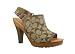 Coach Elena 12CM Signature Open Toe Platform Strap Back High Heel Shoes 6 Lt Khaki Sand