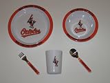 BALTIMORE ORIOLES Team Logo 5 Piece Baby Child Dinner Set ( Sipping cup, Plate, Bowl,... by Duckhouse