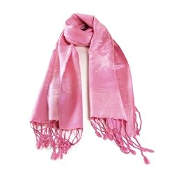 Pretty In Pink Cashmere and Silk Shawl Scarf 72"x18"