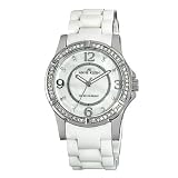 AK Anne Klein Women's 109589MPWT Swarovski Crystal Accented Silver-Tone White Ceramic Watch