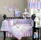 Sweet Kayla Pink & Purple Designer 9pc Floral Baby Bedding Crib Set
