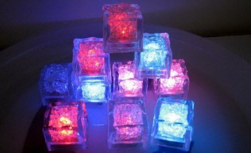 Chanew WaterProof LED Ice Cubes Shape - Colorful Changing LED Liquid Sensor Lights for Wedding Event/party/swimming Pool/fishbowl Decor (12 Pcs)