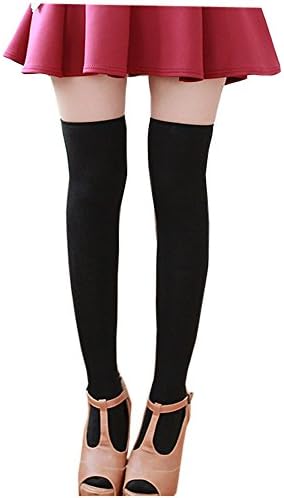 VEQKING Womens Girls Sexy Cotton Over Knee Thigh High Elastic Stockings Socks