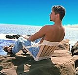 Cream Ergolife Stol Portable Chair, Natural Birch Wood Slats