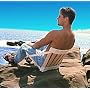 Cream Ergolife Stol Portable Chair, Natural Birch Wood Slats