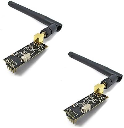 2 Pack NRF24L01+ PA LNA SMA Wireless Transceiver Communication Module 2.4g 1100m with Antenna for Arduino, Raspberry Pi, and other microcontrollers
