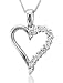 10k White Gold Heart Diamond Pendant Necklace (HI, I1-I2, 0.25 carat) [Jewelry]