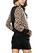 Allegra K Women Fall Winter Leopard Studs Batwing Bodycon Dress
