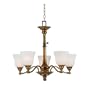 Quoizel BU5005ER Brunswick Five-Light One-Tier Chandelier, Etched Opal Glass, Empire Brass Finish