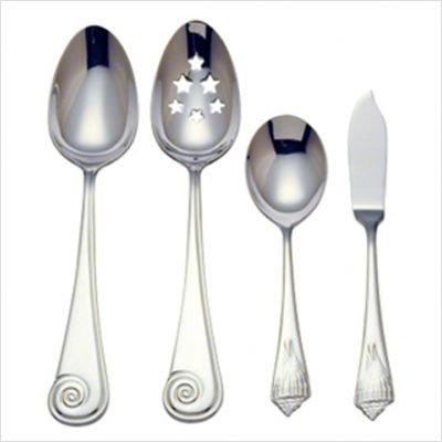Reed & Barton Sea Shells 18/8 Stainless Steel 4-Piece Flatware Hostess Set