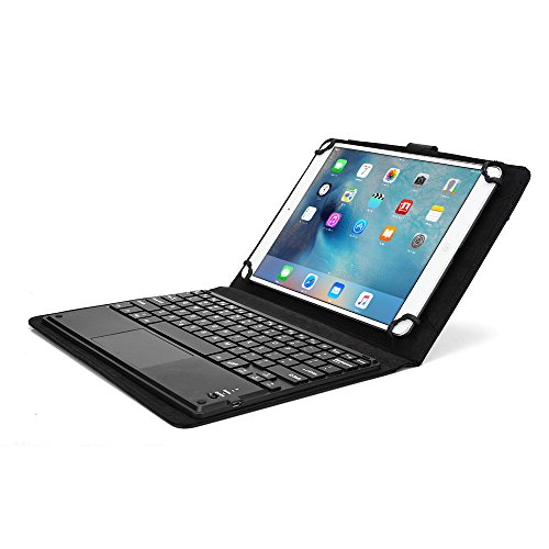 Samsung Galaxy Tab 10.1N, LTE keyboard case, COOPER TOUCHPAD EXECUTIVE 2-in-1 Wireless Bluetooth Keyboard Mouse Leather Travel Cases Cover Holder Folio Portfolio + Stand GT-P7510 I905 (Black)