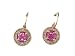 14K Rose Gold Pink Sapphire & Diamond Leverback Earrings