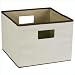 Household Essentials Canvas Storage Bin, Natural with Brown Trim