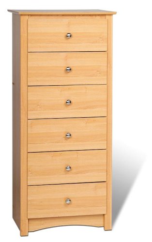Kitchen: Sonoma 6 Drawer Lingerie Chest in Maple Finish By Prepac Furniture