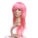 Rose Pink Long Length Anime Cosplay Costume Wig
