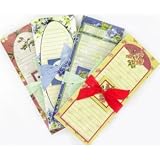 Floral Boutique Magnetic To Do Pad with Matching Magnet Set of 2 - Lavender & Cream Floral