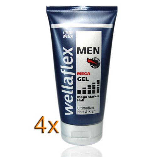 4 x Wella Wellaflex for Men Styling Gel Mega 