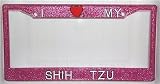 Pink Glitter I Love My Shih Tzu Frame