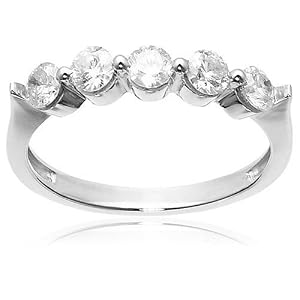 10k White or Yellow Gold Round 5-Stone Ring (3/4 cttw, H-I Color, I2-I3 Clarity)