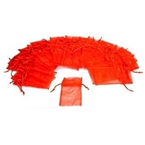 48 Jewelry Red Organza Drawstring Pouches Gift Bags 3x4