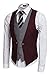 Coofandy Men's V-neck Sleeveless Slim Fit Jacket Business Suit Vests