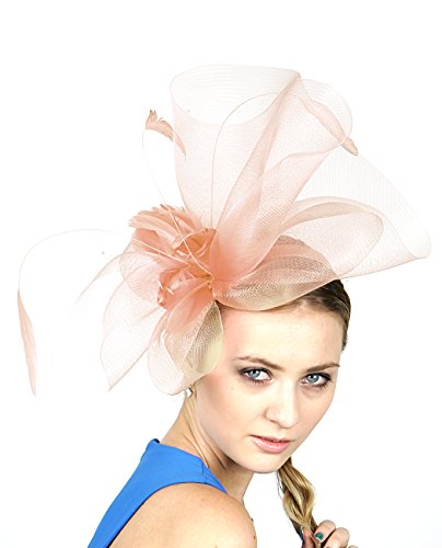 NYfashion101 Cocktail Elegant Ruffle Feather Sinamay Fascinator Headband