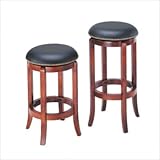 24" Swivel Bar Stool with Nailhead Trim Finish: Espresso