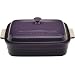 Le Creuset Stoneware 4-1/2-Quart Rectangular Casserole with Lid, Cassis