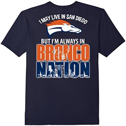 Denver Broncos T Shirt For Fans In San Diego - Male Large - Navy