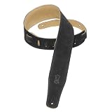 guitar accessories Levy s Leathers MS26 BLK 2 5 inch Suede Leather Strap Black Electronics guitar accessories