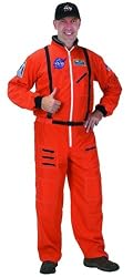 Aeromax AS0-ADULT SM Adult Astronaut Suit with Embroidered Cap SM orange