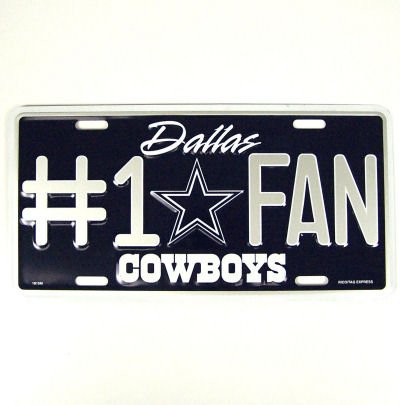 DALLAS COWBOYS OFFICIAL #1 FAN METAL LICENSE PLATE