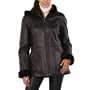 BGSD Women's Faux Shearling Lambskin Leather Parka Coat - Black S